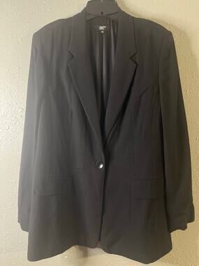 Philippe Adec Women’s pin stripes black blazer VTG 14/46 feminine business offic
